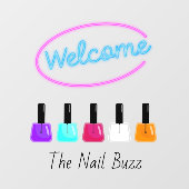 Kleurrijke Welkom Nail Salon Sign Venster Cling Raamsticker (Vel)