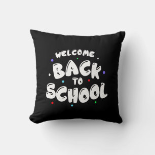 Kleurrijke Welkom Terug naar School Typografie Kussen