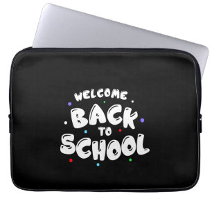 Kleurrijke Welkom Terug naar School Typografie Laptop Sleeve
