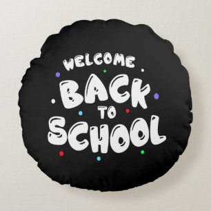 Kleurrijke Welkom Terug naar School Typografie Rond Kussen