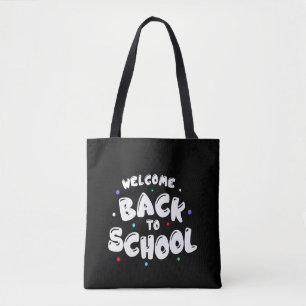 Kleurrijke Welkom Terug naar School Typografie Tote Bag