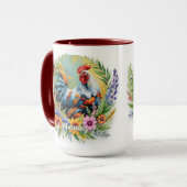 Kleurrijke Welsummer Rooster  Mok (Voorkant links)