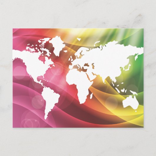 Kleurrijke wereld briefkaart (Voorkant)