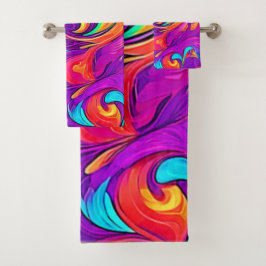 Kleurrijke wereld: Flowy Patterns Bad Handdoek