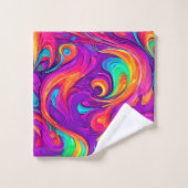 Kleurrijke wereld: Flowy Patterns Bad Handdoek (Wasdoekje)