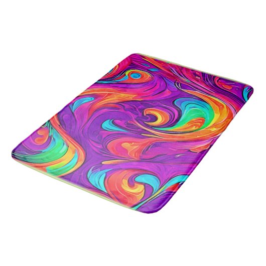 Kleurrijke wereld: Flowy Patterns Badmat (Gekanteld)