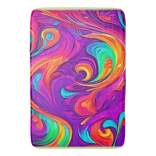 Kleurrijke wereld: Flowy Patterns Badmat (Voorkant Verticaal)