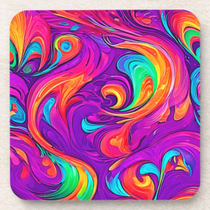 Kleurrijke wereld: Flowy Patterns Bier Onderzetter