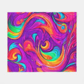 Kleurrijke wereld: Flowy Patterns Fleece Deken (Voorkant (Horizontaal))
