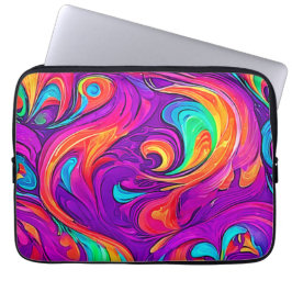 Kleurrijke wereld: Flowy Patterns Laptop Sleeve