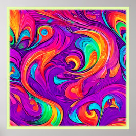 Kleurrijke wereld: Flowy Patterns Poster