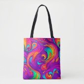 Kleurrijke wereld: Flowy Patterns Tote Bag (Voorkant)
