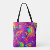 Kleurrijke wereld: Flowy Patterns Tote Bag (Achterkant)