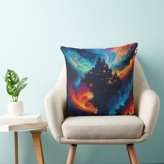 Kleurrijke wereld kussen (Stoel)