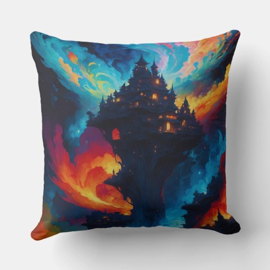 Kleurrijke wereld kussen (Achterkant)