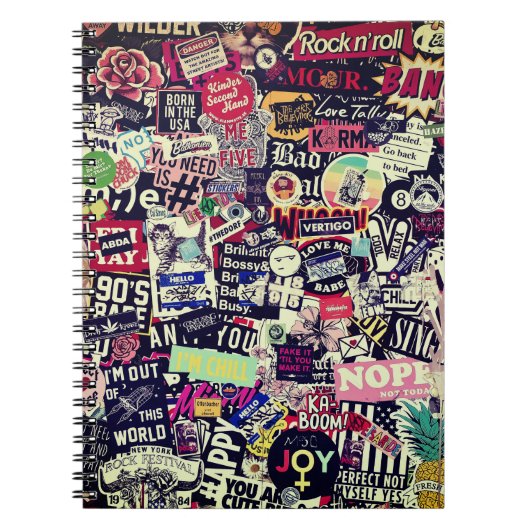 Kleurrijke wereld van stickers notitieboek (Voorkant)