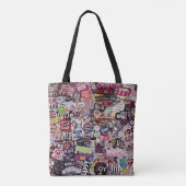 Kleurrijke wereld van stickers tote bag (Achterkant)