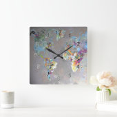 Kleurrijke wereld vierkante klok (Huis)