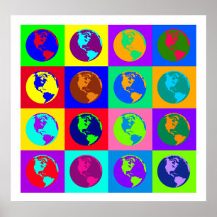 Kleurrijke Wereldbollen I Poster