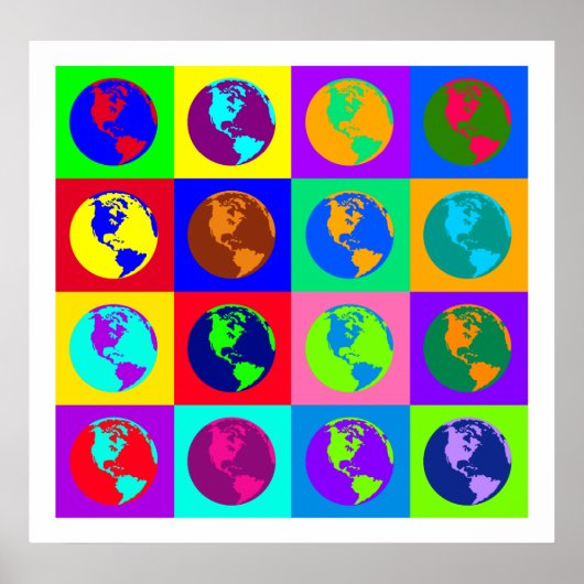 Kleurrijke Wereldbollen I Poster (Voorkant)