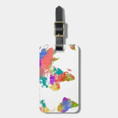 Kleurrijke wereldkaart bagagelabel (Voorkant verticaal)