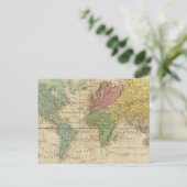 Kleurrijke Wereldkaart Briefkaart (Staand voorkant)