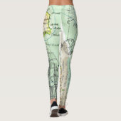 Kleurrijke Wereldkaart Pirate Treasure Passport Re Leggings (Achterkant)