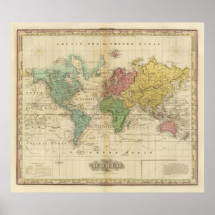 Kleurrijke Wereldkaart Poster