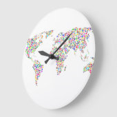 Kleurrijke Wereldkaart wandklok (Hoek)