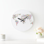 Kleurrijke Wereldkaart wandklok (Huis)