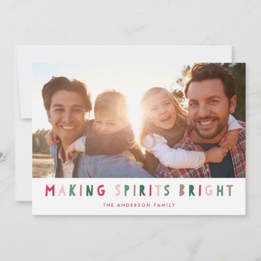 Kleurrijke werkerritten voor heldere feestdag foto feestdagenkaart (Voorkant)