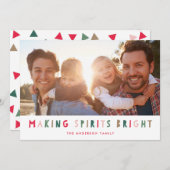 Kleurrijke werkerritten voor heldere feestdag foto feestdagenkaart (Voorkant / Achterkant)