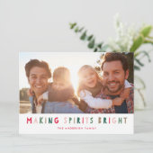 Kleurrijke werkerritten voor heldere feestdag foto feestdagenkaart (Staand voorkant)