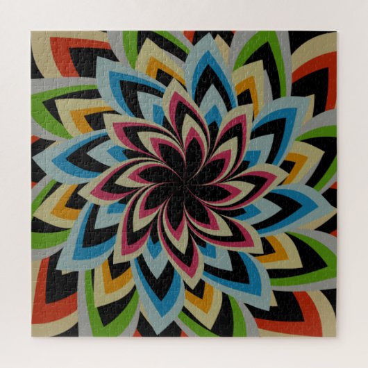 KLEURRIJKE WERVELBLOEMEN LEGPUZZEL (Verticaal)