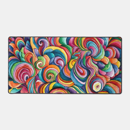 Kleurrijke wervelende Waterverf Abstract Bureaumat (Voorkant)