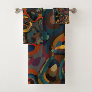 Kleurrijke werveling abstract bad handdoek