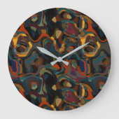 Kleurrijke werveling abstract grote klok (Voorkant)