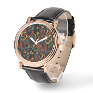 Kleurrijke werveling abstract horloge