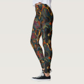 Kleurrijke werveling abstract leggings (Links)