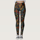 Kleurrijke werveling abstract leggings (Voorkant)