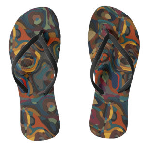 Kleurrijke werveling abstract teenslippers