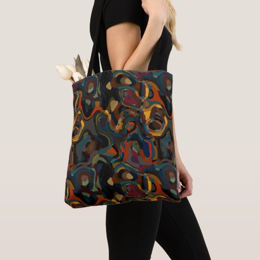 Kleurrijke werveling abstract tote bag (Dichtbij)