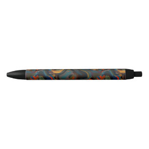 Kleurrijke werveling abstract zwarte inkt pen