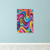Kleurrijke werveling grafisch kunstontwerp canvas afdruk (Insitu (Houten vloer))