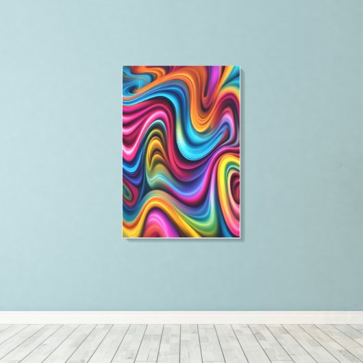 Kleurrijke werveling grafisch kunstontwerp canvas afdruk (Insitu (Houten vloer))