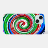 Kleurrijke werveling iPhone 15 case (Achterkant horizontaal)