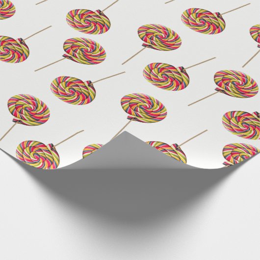 Kleurrijke werveling Lollipop Wrapping Papier (Hoek)