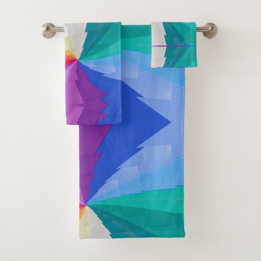 kleurrijke werveling op badkamer handdoek set (Insitu)