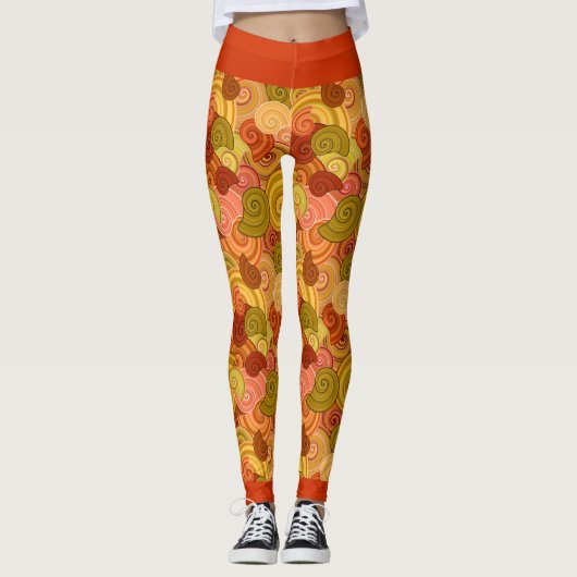 Kleurrijke Wervelingen Broek Leggings (Voorkant)