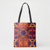 Kleurrijke wervelingen en bloemen Verf Pour Design Tote Bag (Voorkant)